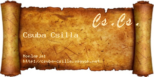 Csuba Csilla névjegykártya
